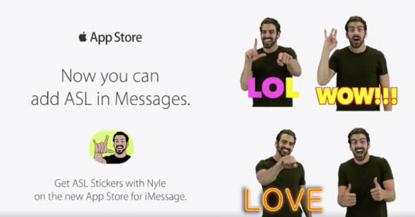 Nyle DiMarco in different poses as stickers